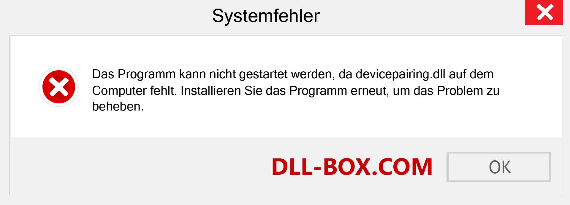 devicepairing.dll-Datei fehlt?. Download für Windows 7, 8, 10 - Fix devicepairing dll Missing Error unter Windows, Fotos, Bildern