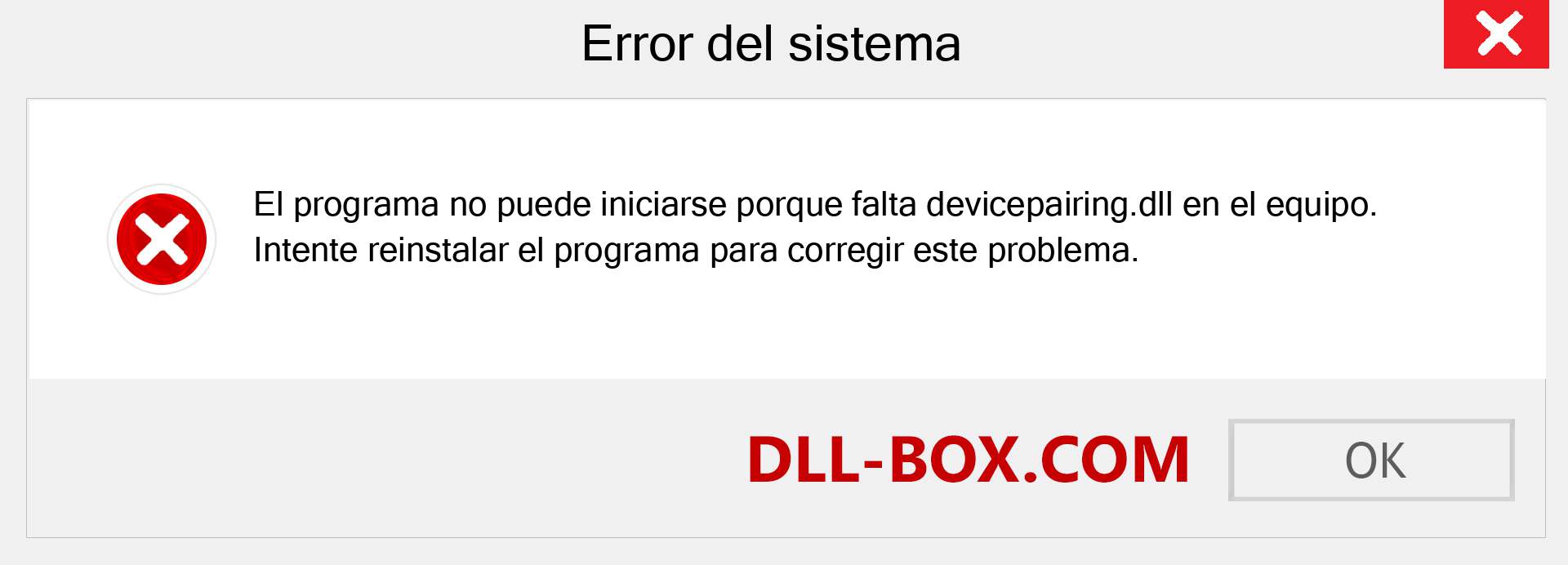 ¿Falta el archivo devicepairing.dll ?. Descargar para Windows 7, 8, 10 - Corregir devicepairing dll Missing Error en Windows, fotos, imágenes