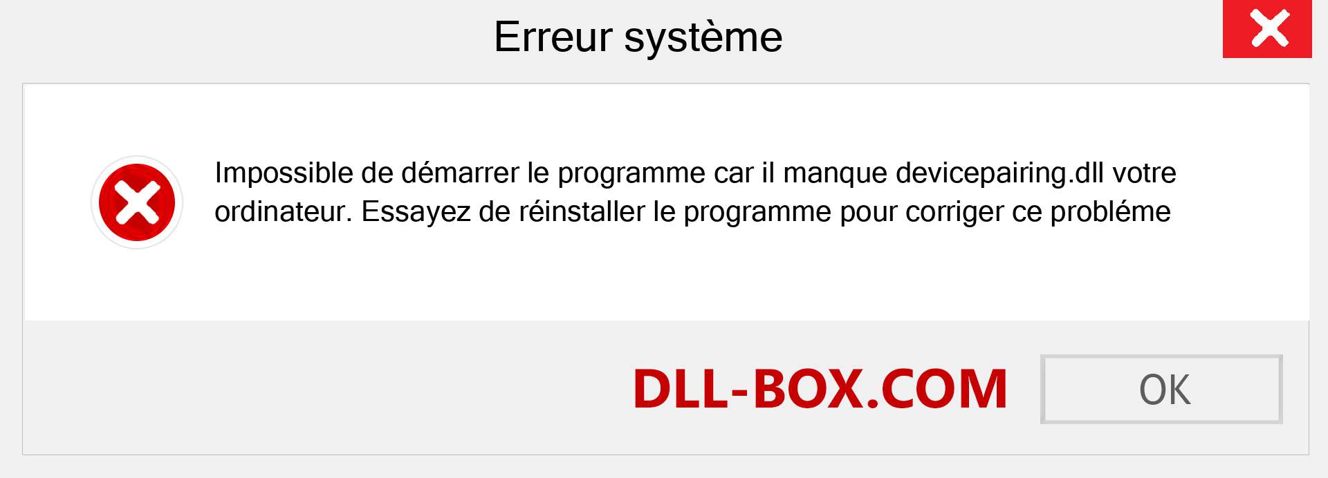 Le fichier devicepairing.dll est manquant ?. Télécharger pour Windows 7, 8, 10 - Correction de l'erreur manquante devicepairing dll sur Windows, photos, images